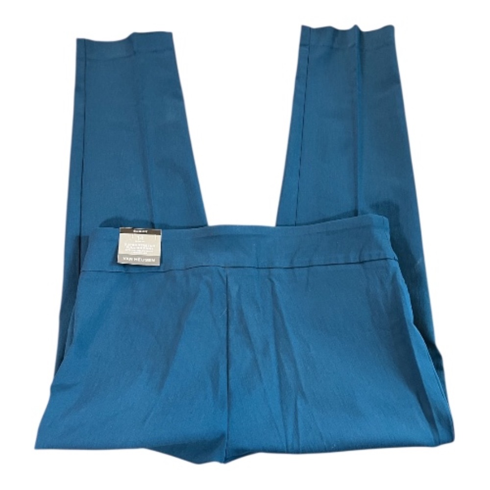 🆕 NWT Van Heusen Turquoise Super Stretch Pull-On Dress Pants Size 14 - Picture 4 of 7